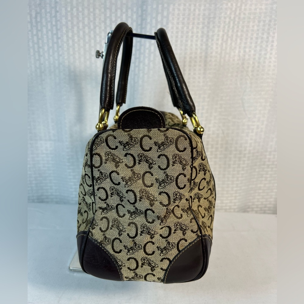 3173: Vintage Celine Sulky Monogram Boston Bag Brown Leather: needs love - Picture 3 of 12